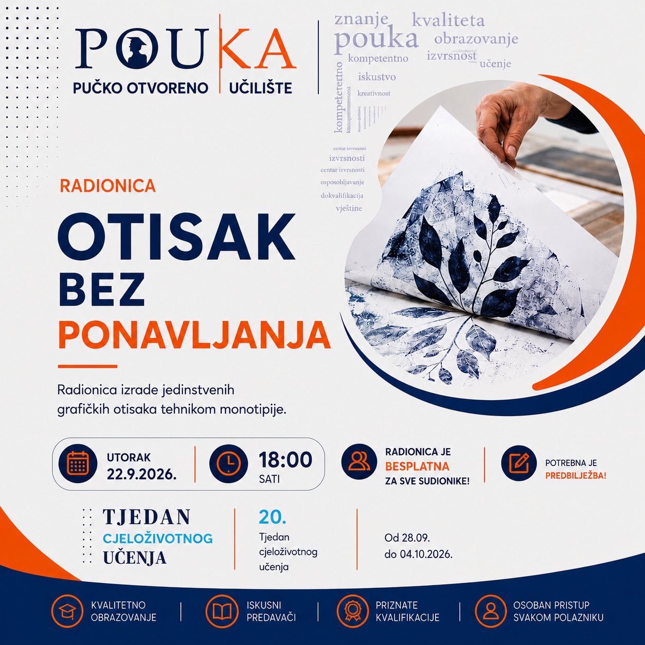 Otisak bez ponavljanja – radionica izrade jedinstvenih grafičkih otisaka tehnikom monotipije