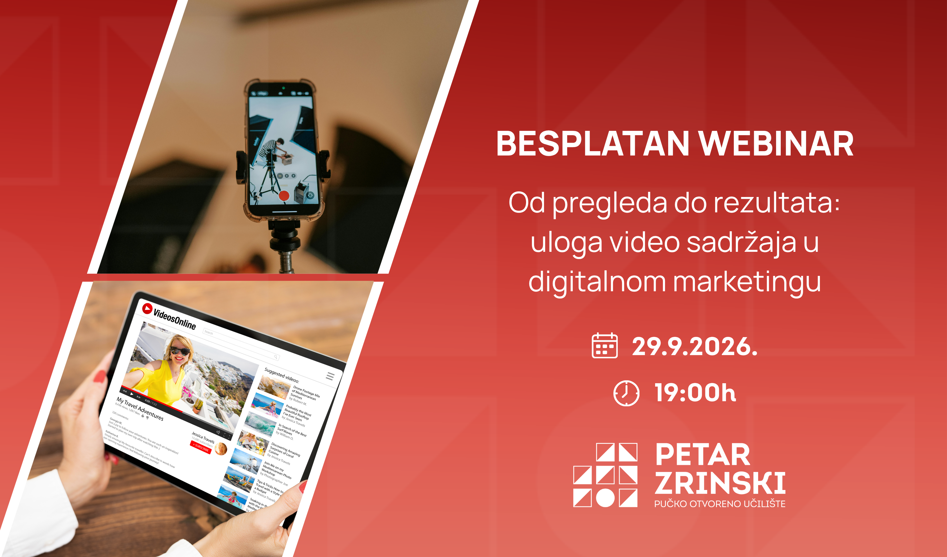 Besplatan webinar - Od pregleda do rezultata: uloga video sadržaja u digitalnom marketingu