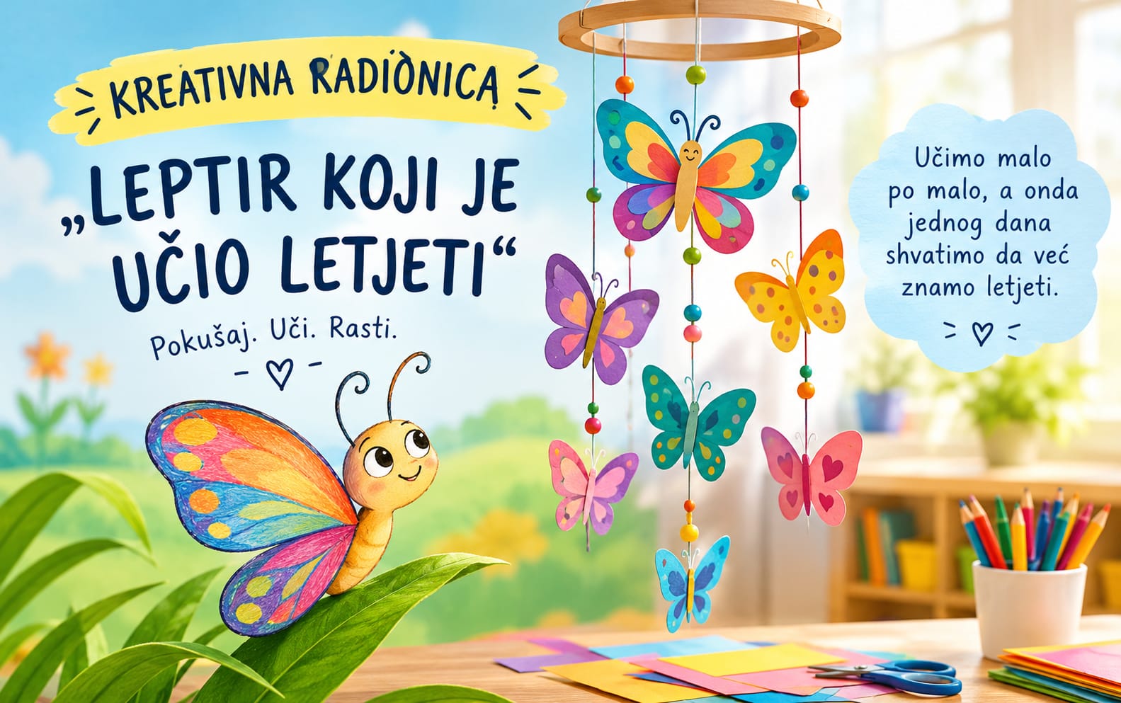 KREATIVNA RADIONICA „LEPTIR KOJI JE UČIO LETJETI“