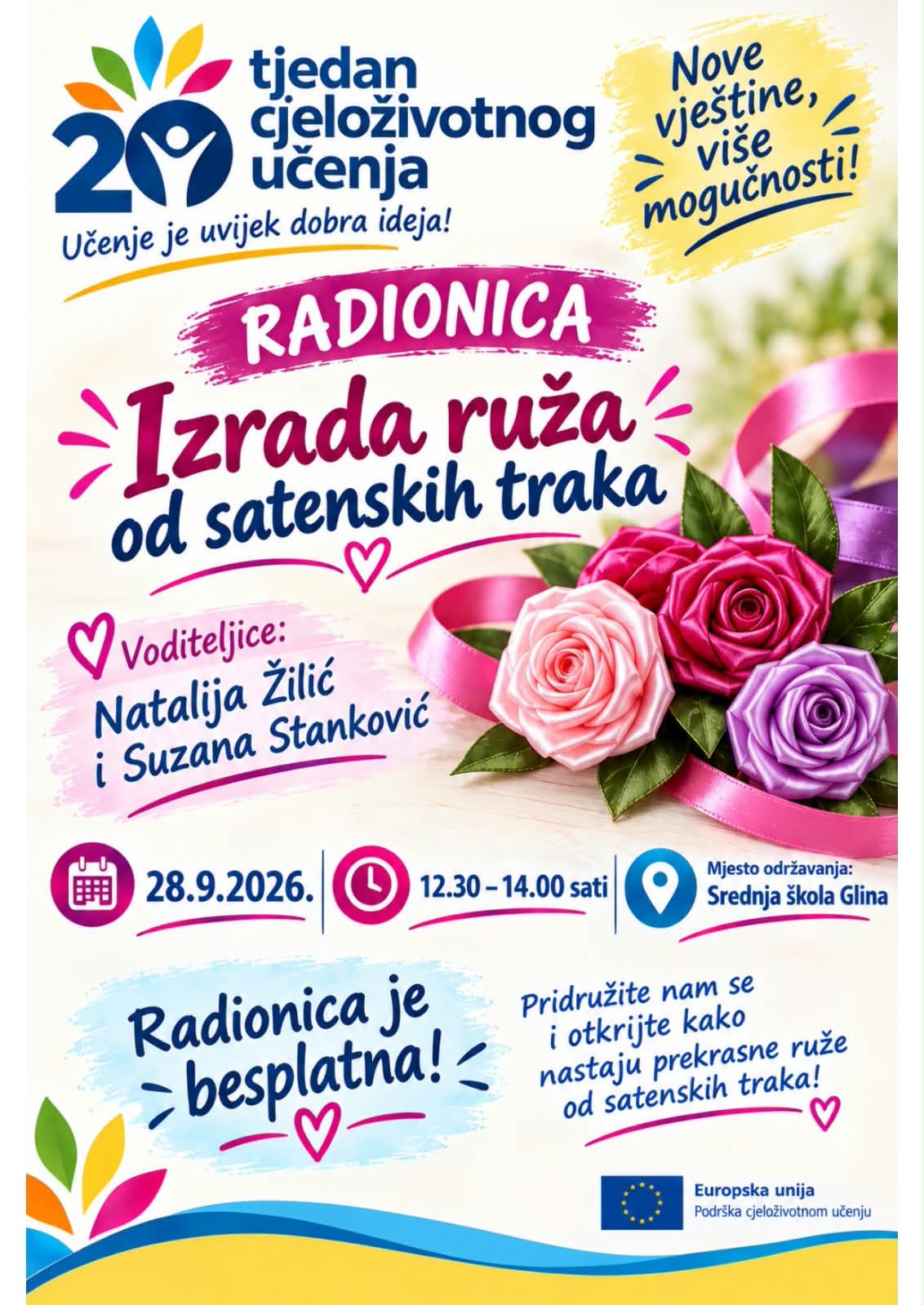 Izrada ruža od satenskih traka
