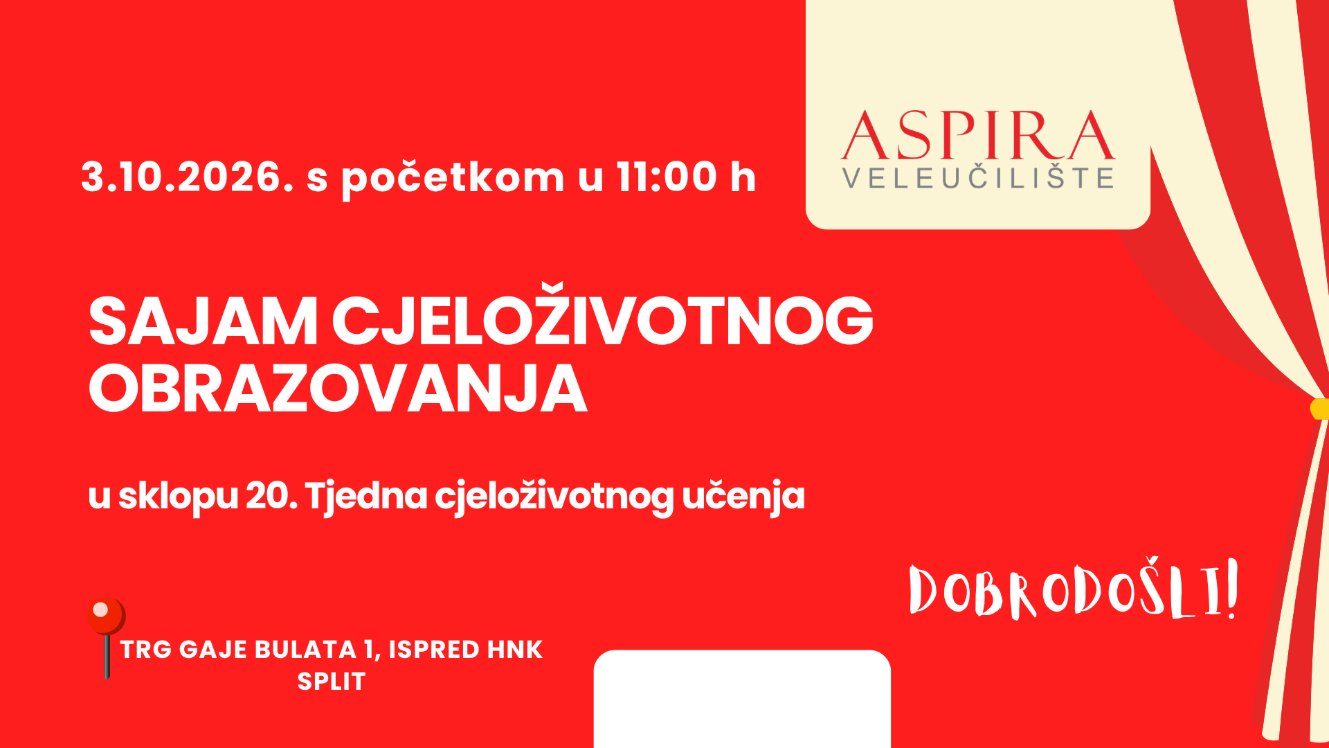 SAJAM CJELOŽIVOTNOG OBRAZOVANJA – 3. listopada 2026.