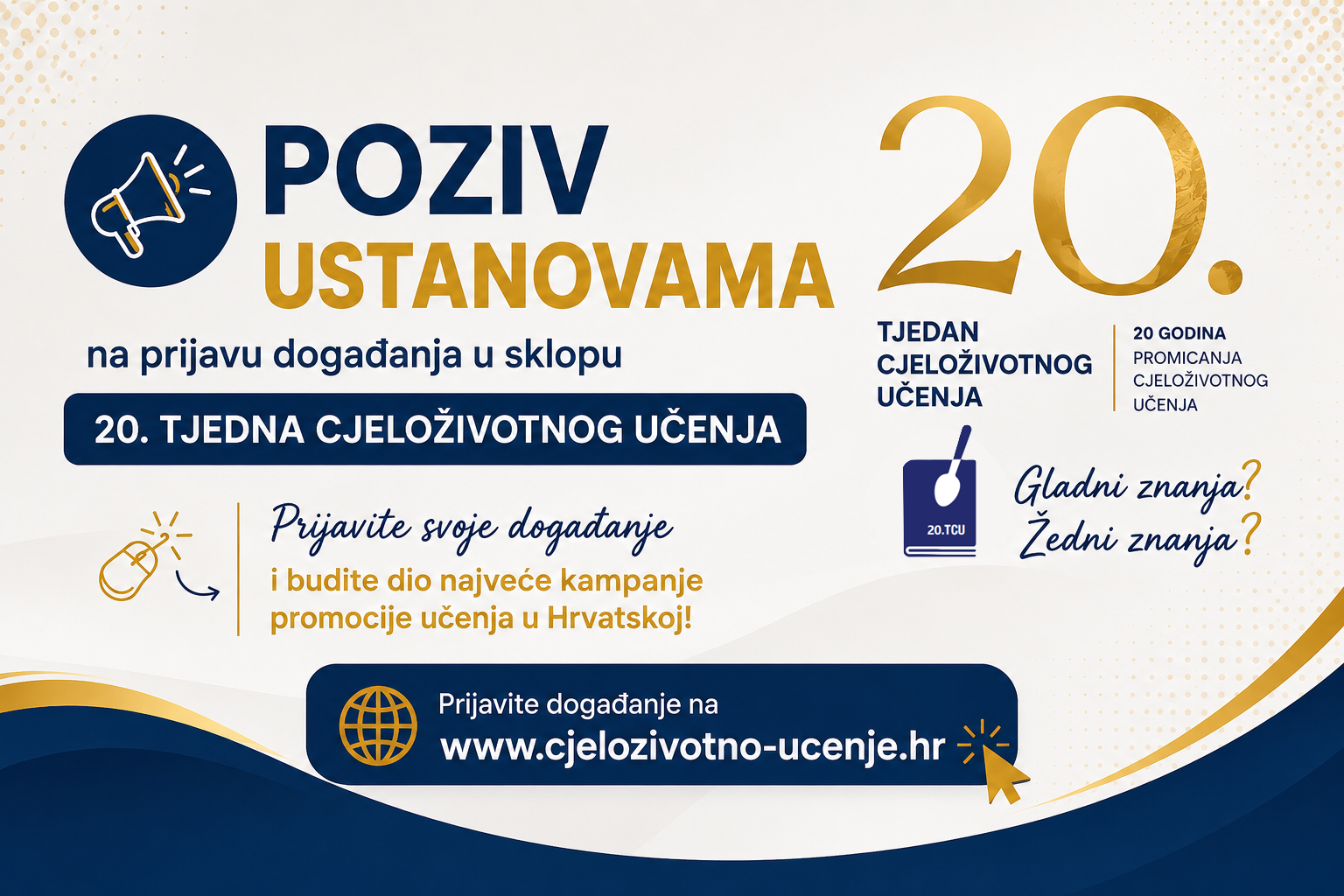 Poziv ustanovama na prijavu događanja u sklopu 20. Tjedna cjeloživotnog učenja 